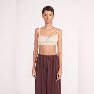 NWT Staud Tara Natural Crochet Shell Bra Crop Top